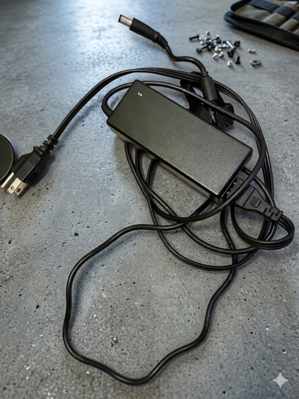 Universal Black Laptop Power Adapter with AC Cable